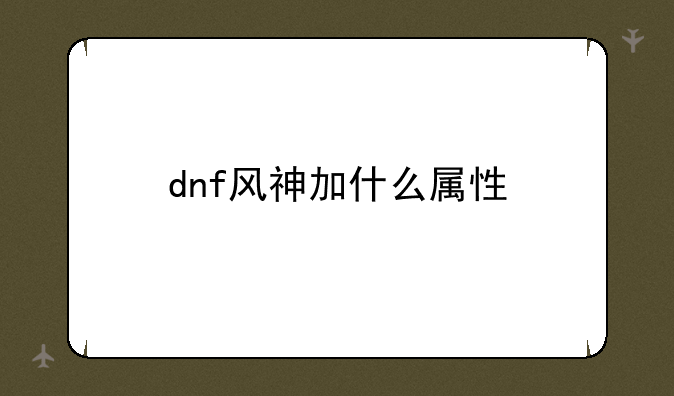 dnf风神加什么属性