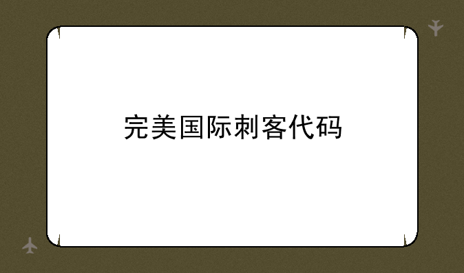 完美国际刺客代码