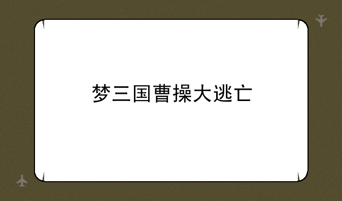 梦三国曹操大逃亡