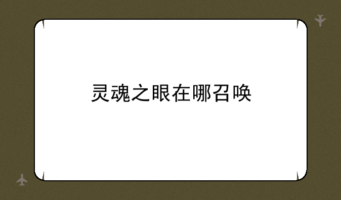 灵魂之眼在哪召唤