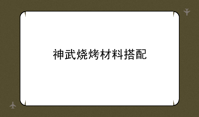 神武烧烤材料搭配