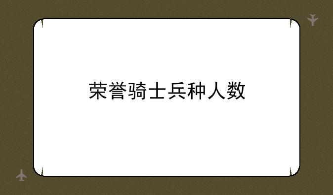 荣誉骑士兵种人数