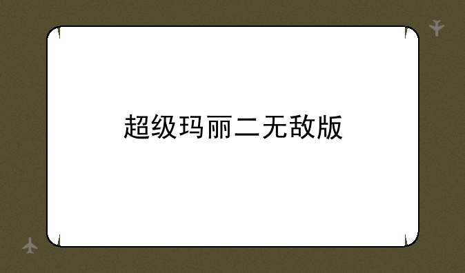 超级玛丽二无敌版
