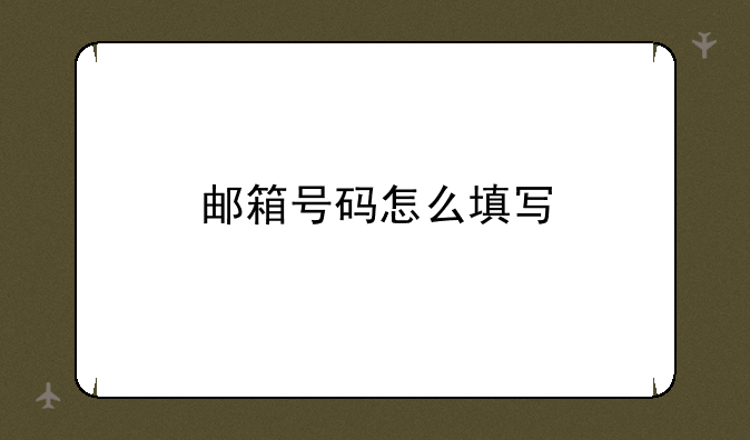邮箱号码怎么填写