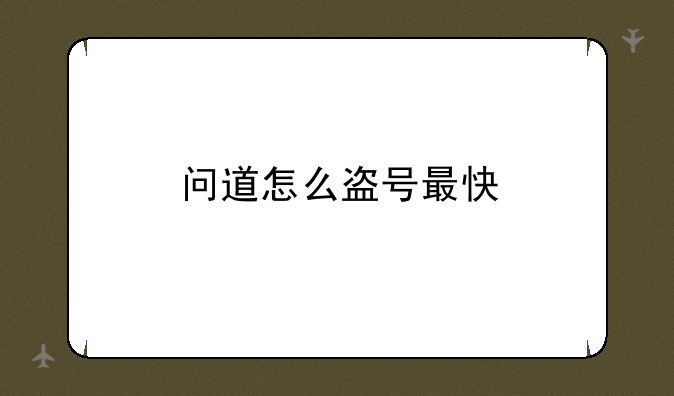 问道怎么盗号最快