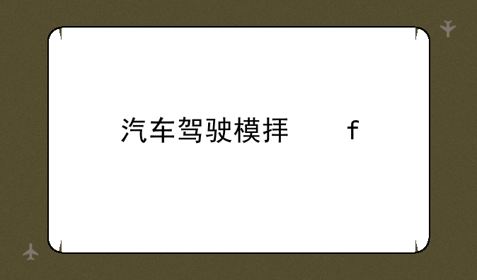 汽车驾驶模拟器