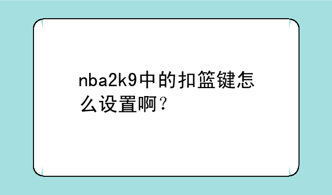 nba2k9中的扣篮键怎么设置啊？
