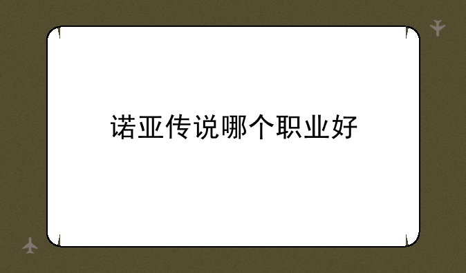 诺亚传说哪个职业好