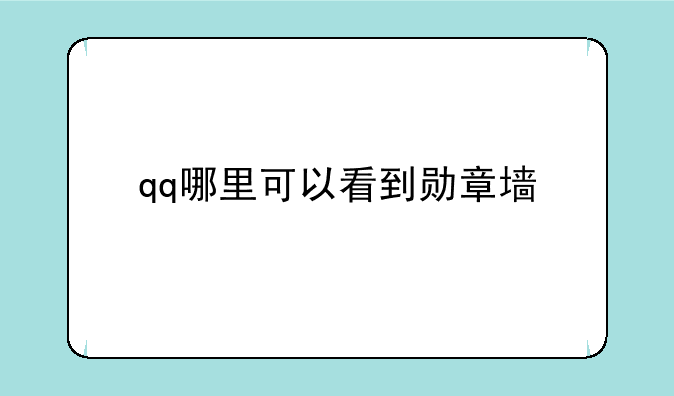 qq哪里可以看到勋章墙