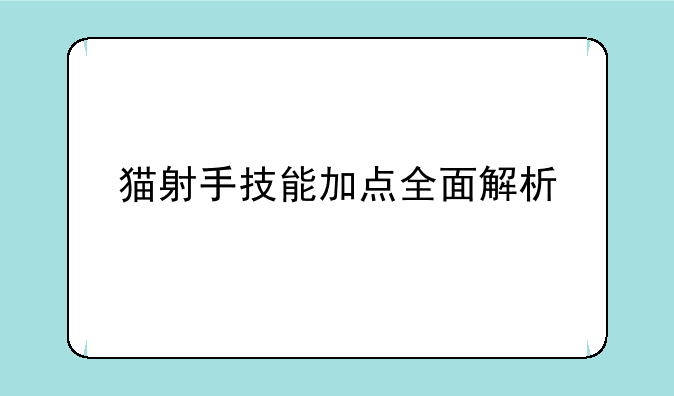 猫射手技能加点全面解析