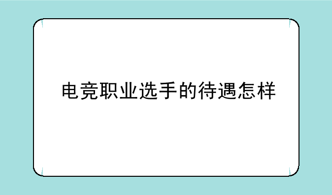 电竞职业选手的待遇怎样