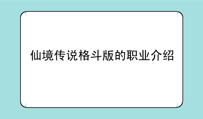 仙境传说格斗版的职业介绍