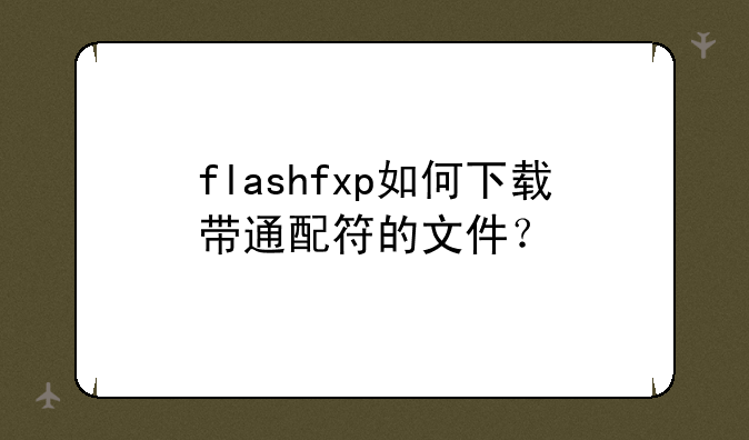 flashfxp如何下载带通配符的文件？