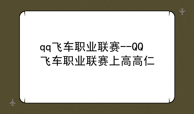 qq飞车职业联赛--QQ飞车职业联赛上高高仁
