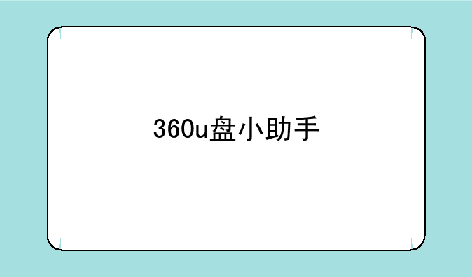 360u盘小助手