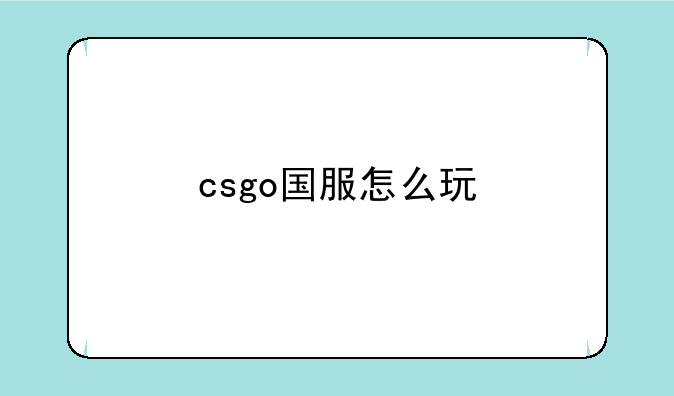 csgo国服怎么玩