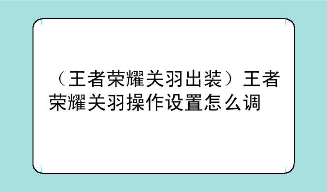 （王者荣耀关羽出装）王者荣耀关羽操作设置怎么调