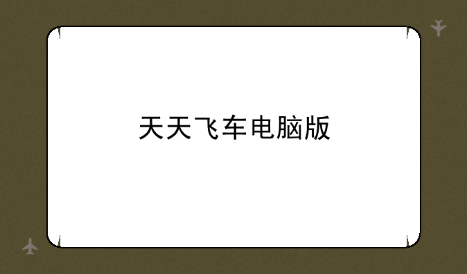 天天飞车电脑版
