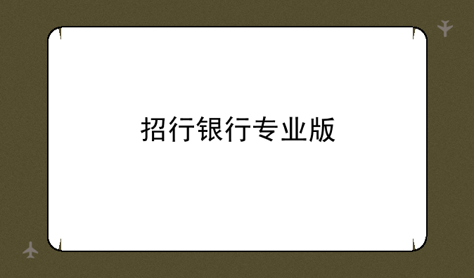 招行银行专业版