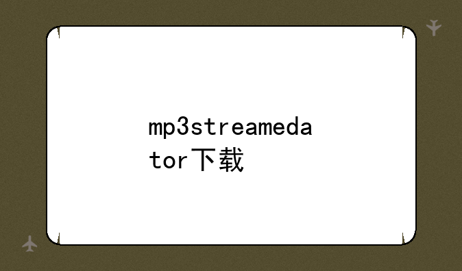 mp3streamedator下载